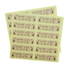 1200 Pcs/lot Handmade With Love Sticker Kraft paper stickers Vintage Label DIY Hand Made For Gift Cake Baking Sealing Sticker 2024 - buy cheap