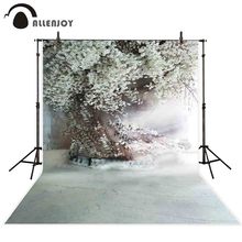 Allenjoy-Fondo de fotografía de árbol de flores blancas, telón vintage para habitación, boda, estudio de fotografía, utilería para sesión fotográfica 2024 - compra barato