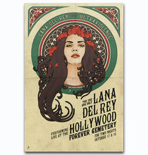 Quente novo lana del rey alma cantor de música-poster de arte de seda adesivo de parede decoração de presente 2024 - compre barato