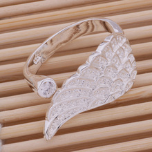 Anéis banhados a prata para mulheres, pingente de asa simples/amgajdna da moda de natal 2024 - compre barato