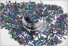 LM-10  Size 3 mm laser holographic  Black color Glitter paillette  Heart  shape spangles for Nail Art DIY supplies1pack=50g 2024 - buy cheap