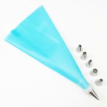 8 PCS/Set Silicone Icing Piping Cream Pastry Bag + 6PC Stainless Steel Nozzle DIY Cake Decorating Tips 2024 - buy cheap