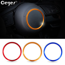 Ceyes Car Styling Auto Steering Wheel Hub Cover Accessories Decoration Stickers Ring Case For Audi A4 B9 A3 A6 A6L Q3 2017 2018 2024 - compre barato