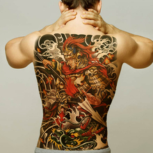 Tatuagem temporária grande para homens, tatuagem temporária à prova d'água com personagens chinesas 2024 - compre barato