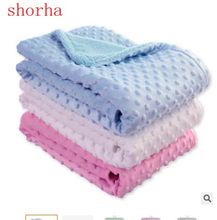 Cobertor bolha para bebês de 2 camadas, manta de pelúcia macia para crianças recém-nascidas de cor sólida 102*76cm para primavera e outono 2024 - compre barato