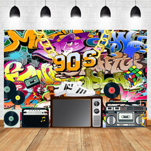 Fondo Retro de grafiti para fiesta de cumpleaños, cartel decorativo para fiesta, zapatos de moda, Radio, 90s, Hip hop 2024 - compra barato