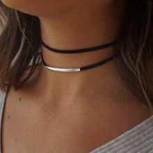 New Black Velvet Maxi Choker Necklace Gold Chocker Necklace For Women collares mujer collier femme collar 2024 - buy cheap