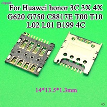 cltgxdd SIM Card Slot Tray For Huawei honor 3C 3X H30-U10 -T00 -T10 G620 4X G750 C8817E T00 T10 L02 L01 B199 4C cell phone 14*13 2024 - buy cheap