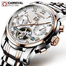 Carnaval Mens Relógios Top Marca de Luxo Relogio masculino Mecânico Automático do Relógio de Aço Completa Negócios Relógios Esportivos Prova D' Água 2024 - compre barato