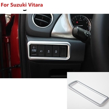 Alta qualidade para suzuki vitara 2016 2017 detector de carro vara estilo abs chrome frente cabeça luz nevoeiro interruptor guarnição quadro lâmpada 1pcs 2024 - compre barato