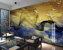 Beibehang-papel pintado personalizado estilo chino, pájaro, mural dorado, sala de estar, dormitorio, TV, Fondo de pared, papel tapiz 3d 2024 - compra barato