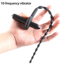 10-Frequency Vibrator Silicone Urethral Sounding Bead Rod Sex Toys For Men Urethral Sound Dilators Penis Insert Plug 2024 - buy cheap