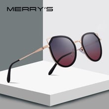 Женские солнцезащитные очки кошачий глаз MERRYS, дизайнерские поляризационные очки с градиентными линзами и металлической дужкой, 100% защита от УФ лучей, S6176 2024 - купить недорого