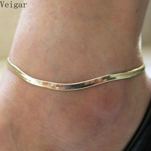 Gold Color/Silver Color Metal Snake Chain Vintage Anklets for Women Beach Bracelets De Cheville Pour Les Femmes Fashion Jewelry 2024 - buy cheap