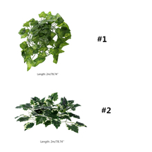 Reptile Terrarium Box Artificial Vine Decoration Lizard Green Leaves Fake Plants 2024 - buy cheap