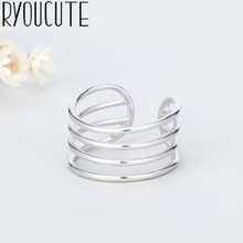 Punk retro real prata cor multi-camada grandes anéis para as mulheres boêmio vintage jóias de indicação antigo dedo grande anel 2024 - compre barato