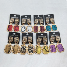 1 pair  Natural snakeskin Square dangle Earrings,handmade Pave Crystal Rhinestone Charm women Jewelry Earring ER654 2024 - buy cheap