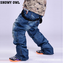 Ковбойские брюки для сноуборда для мужчин и женщин, водонепроницаемые зимние лыжные брюки унисекс, ветрозащитные теплые дышащие штаны для снега и горных лыж 2024 - купить недорого