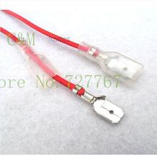 4.8mm Insulated Male Spade Connector  Crimp Terminal  with 15cm Wire free shipping 10pcs/lot 2024 - buy cheap