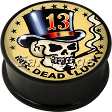 10 sizes 60pcs ear expander Mr Dead lucky ear plug gauges single flared flesh tunnel plug ASF198 2024 - buy cheap