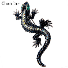 Женская Винтажная брошь Gecko Chanfar, брошь в форме ящерицы с кристаллами, украшение для одежды, шляпы 2024 - купить недорого