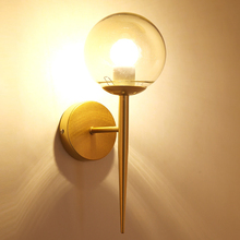 Lámpara de pared moderna con bola de cristal, candelabro Led para pared del dormitorio, accesorio de luz para decoración del hogar, sala de estar, pasillo, montado en la pared, E27 2024 - compra barato