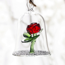 H&D Crystal Enchanted Rose Flower Figurine Dreams Ornament in a Glass Dome Gifts for her (Red) 2024 - buy cheap