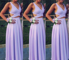 2019 Beautiful Bridesmaid Dress Lavender Lilac Summer Country Garden Formal Wedding Party Guest Maid of Honor Gown Plus Size 2024 - buy cheap