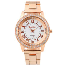 Reloj de cuarzo con diamantes de imitación para mujer, cronógrafo dorado de acero inoxidable, de marca de lujo, con gran Sal 2024 - compra barato