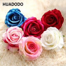 HUADODO-cabezas de rosas artificiales de seda para decoración del hogar, decoración floral para Bodas de alta calidad, 10cm, 2 piezas 2024 - compra barato