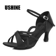 Latin Dance Heels Satin Black Heel 7cm/5cm Tango Salsa Latin Dance Shoes Woman TY-B26 Free Shipping 2024 - buy cheap