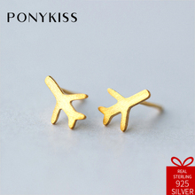 PONYKISS Trendy Solid S925 Sterling Silver Chic Airplane Stud Earrings Women Festival Party Anniversary Jewelry Accessories Gift 2024 - buy cheap