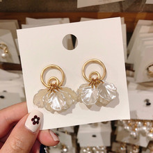 2019 New Arrival Shell Trendy Geometric Women Dangle Earrings Golden Shell Petal Eardrop Bohemian Drop Earrings 2024 - buy cheap