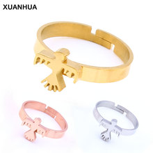 XUANHUA-anillos de acero inoxidable para mujer, sortija de boda para mujer, anillo ajustable de moda para niña, accesorios de joyería 2024 - compra barato