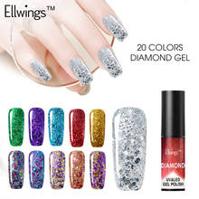 Ellwings Hybrid Gel Lacquer Nail Gel Glitter Diamond UV Gel Varnish Shimmer Gel Nail Polish Shine Platinum Top Base Primer 2024 - buy cheap
