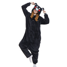 Kigurumi-Pijama de oso Kumamon negro, disfraz de fiesta de animales, Onesies de franela, juego de dibujos animados, ropa de dormir 2024 - compra barato