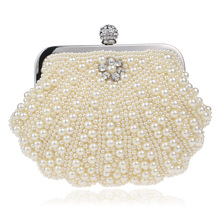 New Fashion Shell Design Women Evening Bags Beaded Handmade Diamonds Chan Shoulder Messenger Bag Crystal Wedding Evening Bag 2024 - buy cheap