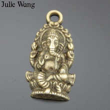 Julie Wang 20 шт. старинный Бронзовый Слон, God Ganesha, подвески из сплава, украшение, ювелирное изделие 2024 - купить недорого