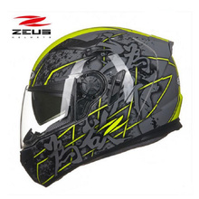 Zeus capacete de motocicleta totalmente coberto, lente dupla zeus com viseira e pc, 2019 6 cores 2024 - compre barato