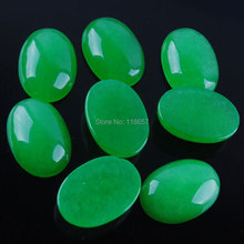 Yowost frete grátis verde jades gem pedra plana volta oval cabochão cabine sem furo de broca jóias encontrando 13x18mm 10 pçs iu3000 2024 - compre barato
