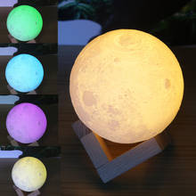 8/15CM 3D Print Moon Lamp Rechargeable 16 Colors Change Touch Night Light Lunar Luna Baby Nightlight Christmas Home Decor 2024 - buy cheap