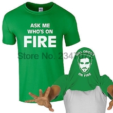 Ask Me Who's On Fire T-Shirt Will Grigg - Fan Chant Mens Gift Flip Top men summer cotton t-shirts euro size 2024 - buy cheap