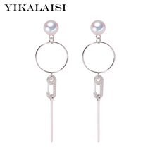 YIKALAISI 925 sterling silver pearl Jewelry earrings new genuine Natural long earrings fashion jewelry for Women 8-9mm  gifts 2024 - buy cheap