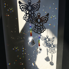 Металлический Рождественский подвесной ангел-хранитель H & D, подвесная люстра на окно, призмы, радужные бусины, Витраж чакр для свадьбы, домашний декор 2024 - купить недорого