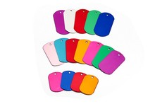 300 pcs/lot  Pet ID Tag Colorful Rectangle Anodized Aluminum Stamping Blanks Discs for Craft Tags Color Mix 2024 - buy cheap
