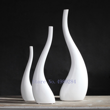 Creative modern Nordic white Ceramic vase Flower arrangement design Home living room Decorative ornaments Hydroponics 2024 - buy cheap