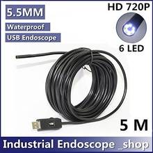 5M 5.5mm Diameter USB Waterproof 6 Led Endoscope Borescope Inspection Wire Camera 2024 - buy cheap