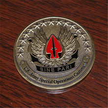 Free Shipping 20pcs/lot,U.S. Army Special Operations Command - Sine Pari - USASOC Challenge Coin 2024 - buy cheap