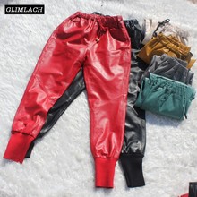 Lady Genuine Leather Pants Joggers Sheepskin Soft Real Leather Trousers Women Casual Multi Color Plus Size Harem Pants Female 2024 - buy cheap