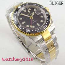 NEW 40mm Bliger Sapphire glass black dial Deployment Bracelet Date GMT Automatic self wind Movement Men's Mechanical Wristwatch 2024 - buy cheap